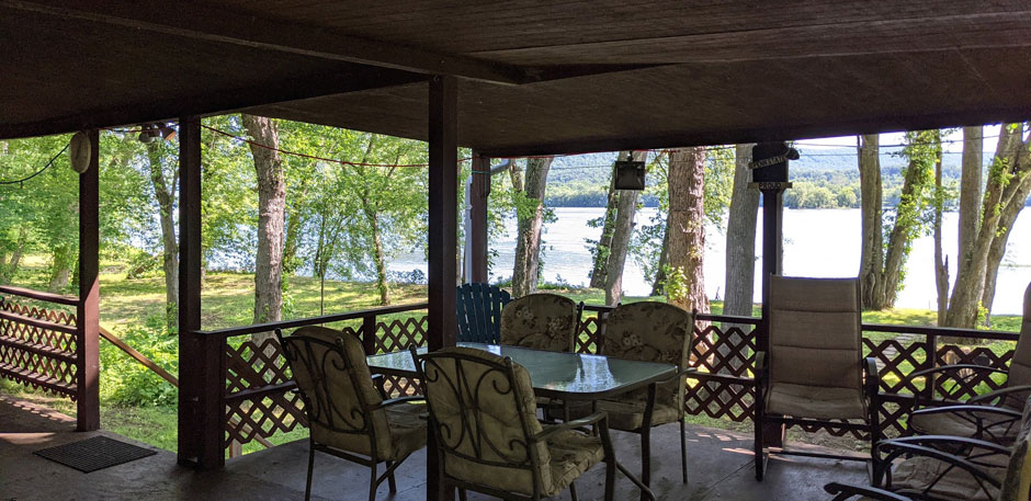 Deck view facing the river - Musky Lodge Susquehanna River Vacation Rental in Pennsylvania